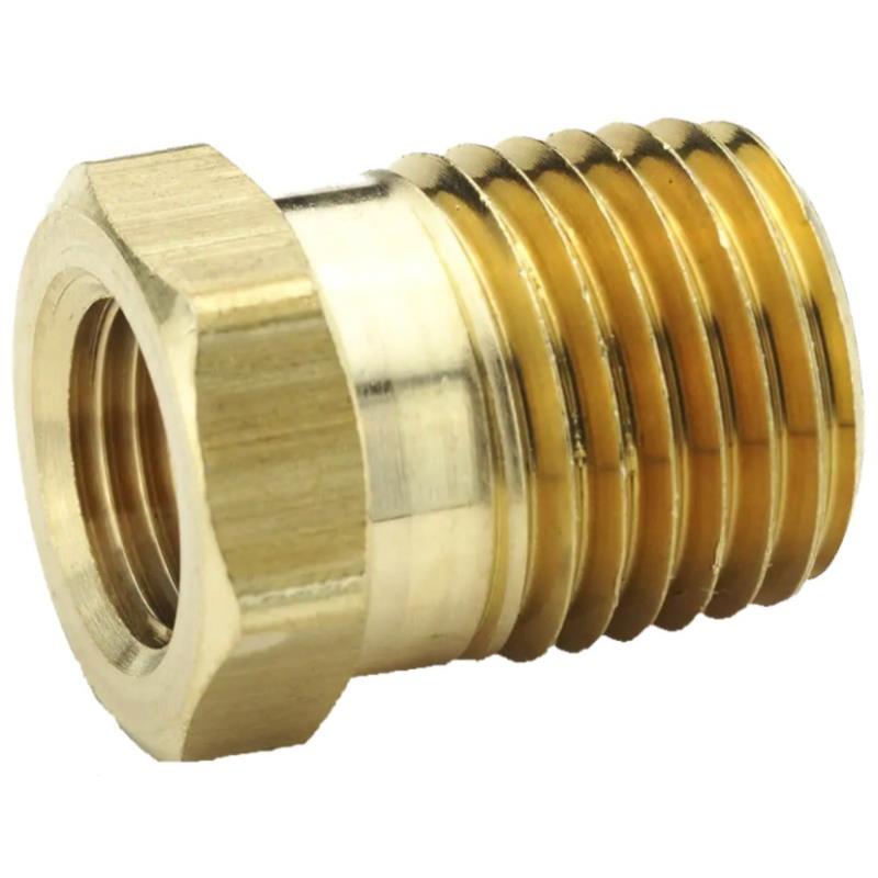 <ul><li>Advantages: All pipe fitting threads are made to Dryseal standards. Connectors, unions, nuts, extruded elbows and tees are machined from CA 360 and CA 345 brass; forged el bows and tees are machined from CA 377 brass.</li><li>Specifications: Meets functional requirements of the SAE J530, SAE J531, ASME and ASA.</li><li>Applications: Use with brass, copper or iron pipe. Manufactured for low and medi#2;um pressure line connection work.</li><li>Working Pressure: Up to 1000 PSI.</li><li>Temperature Ranges: From -65° to +250°F</li><li>Vibration: Fair resistance to vibration and pipe movement depending upon conditions.</li><li>Nomenclature: Part numbers are constructed from symbols that identify the style and size of the fitting. The first series of numbers and letters identifies the style and type fitting. The second series of numbers describes the size</li></ul>|